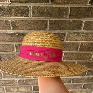 Atlanta 1996 Olympic Straw Hat with Pink Band